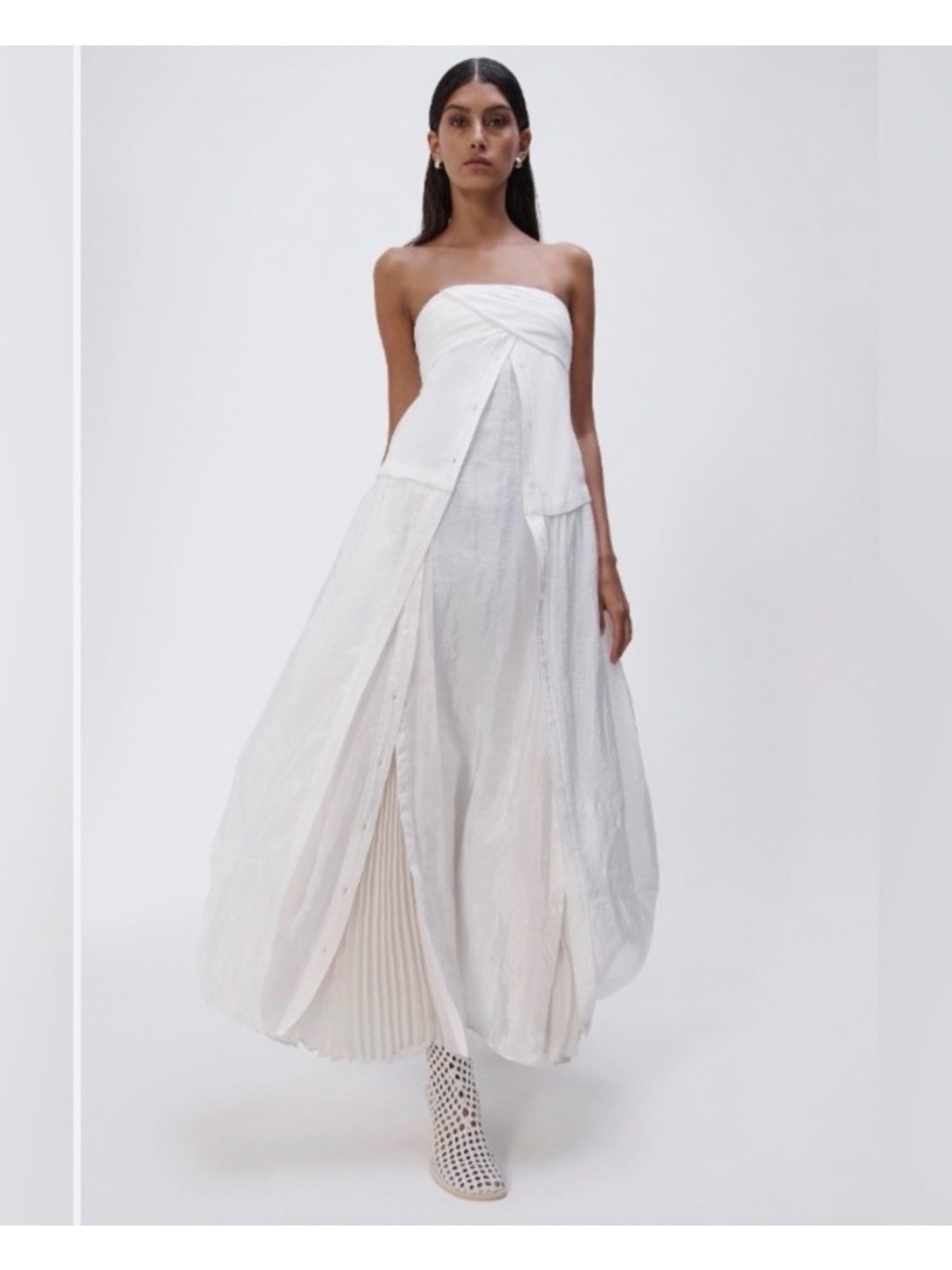 Jonathan Simkhai Ala Parachute Dress with Pleated Panels
